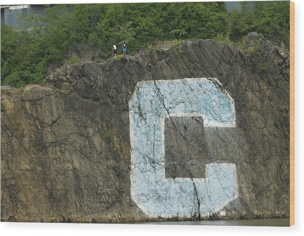C rock of Columbia University - Wood Print
