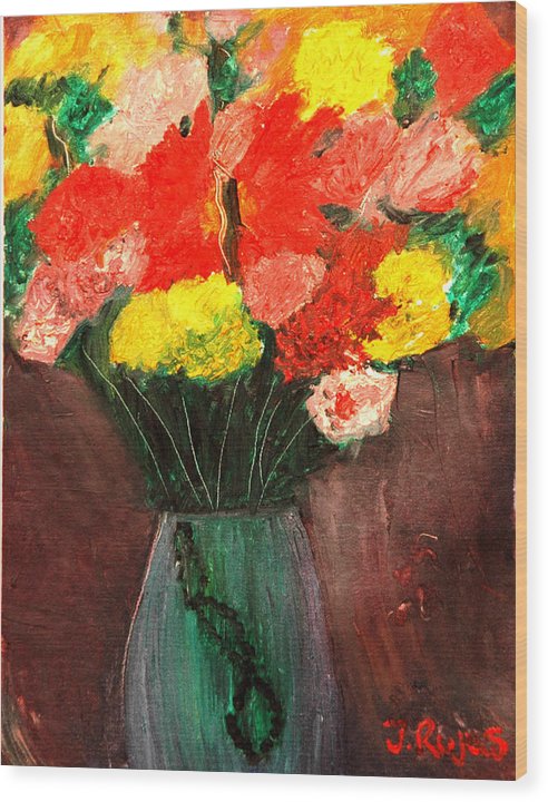 Flowers Still Life - Wood Print