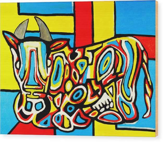 Haring's Cow - Wood Print