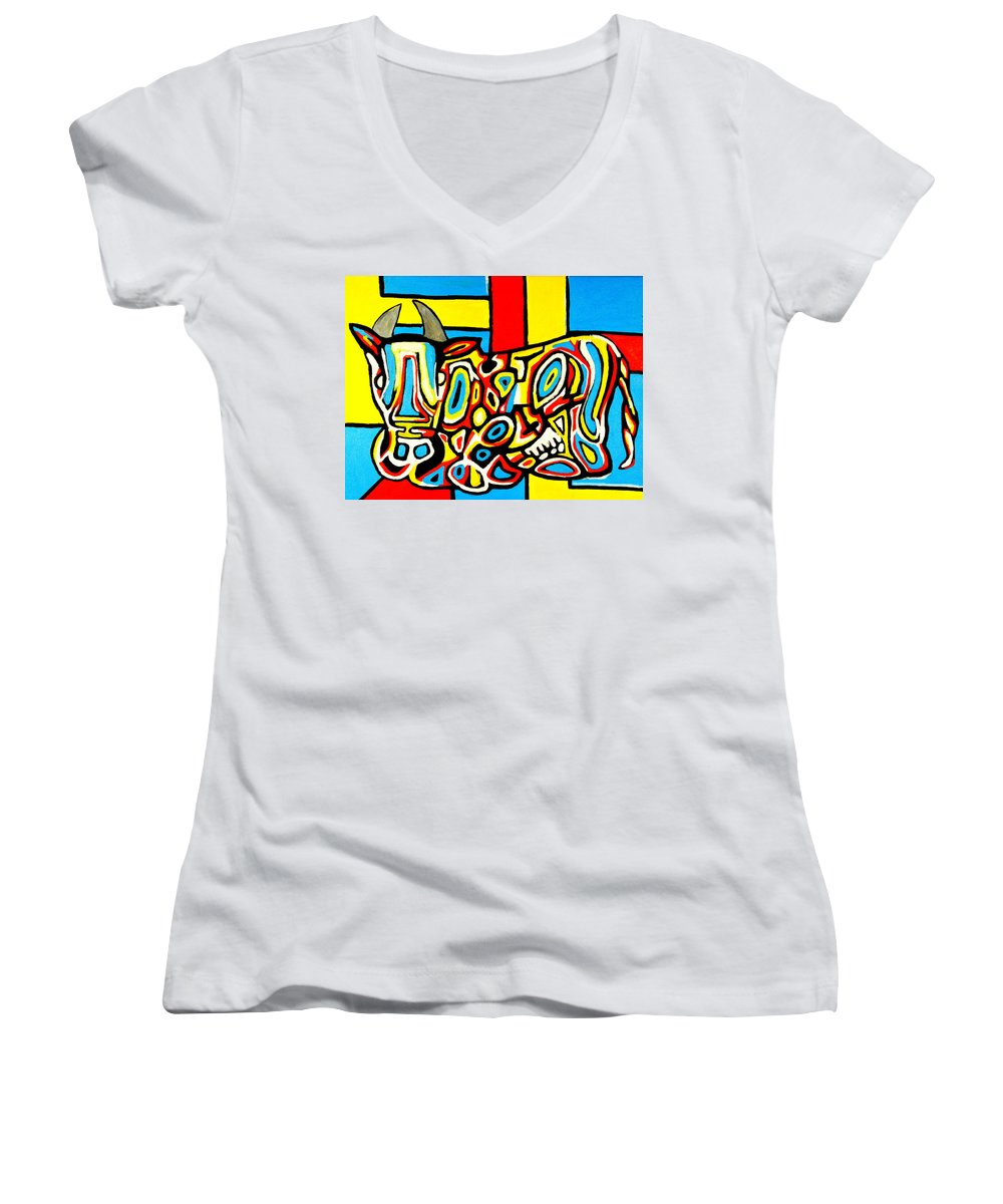 Haring's Cow - Women's V-Neck