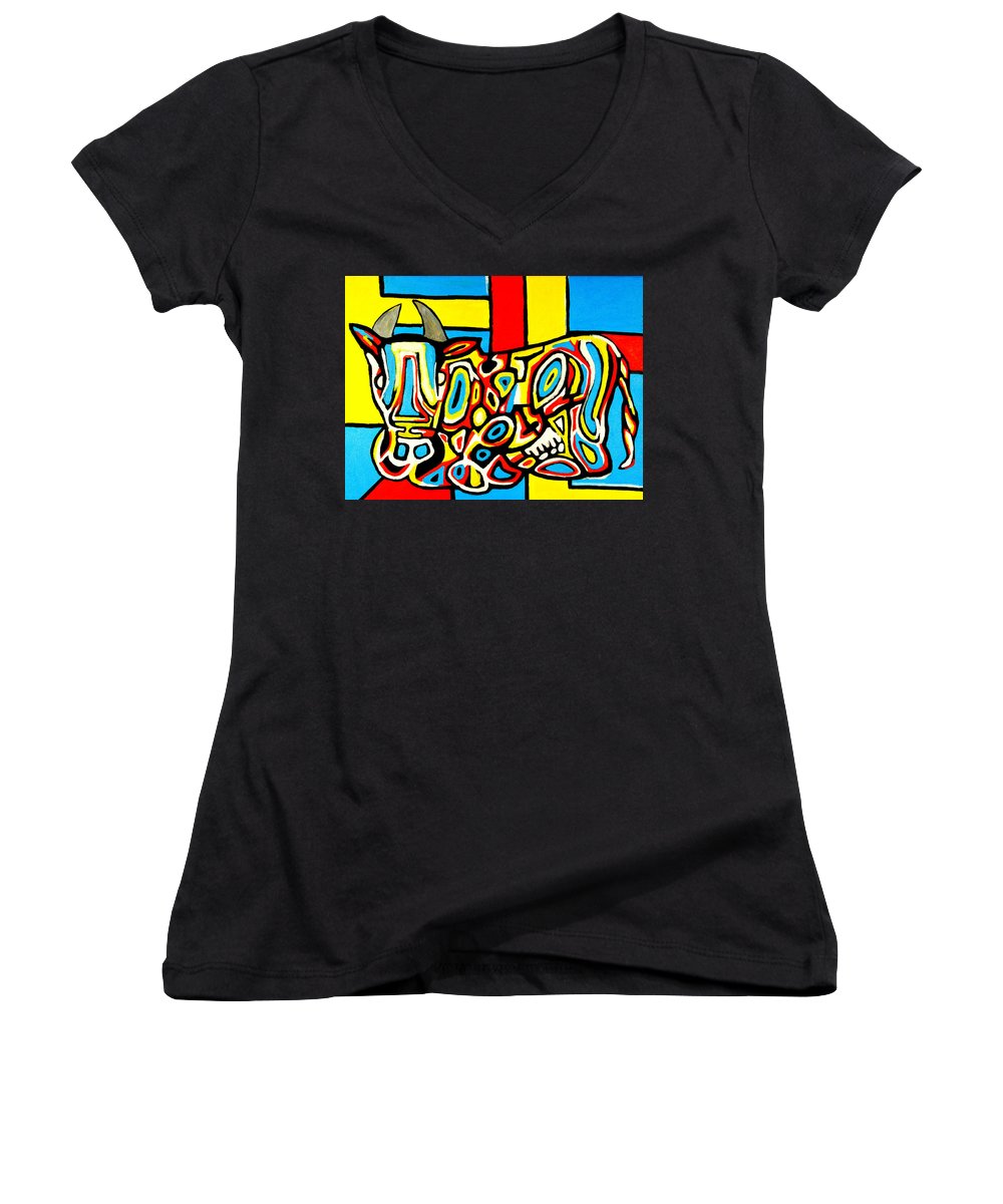 Haring's Cow - Women's V-Neck