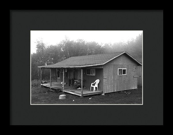 Misty Morning At The Cabin - Framed Print