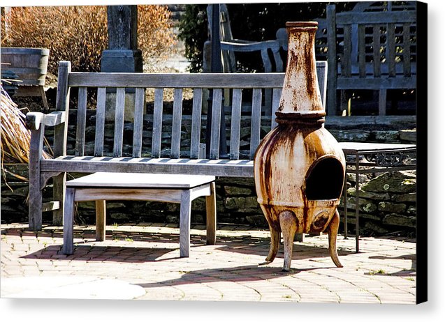 Rusty Antique Fire Place - Canvas Print