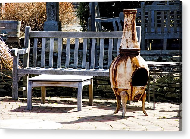 Rusty Antique Fire Place - Acrylic Print